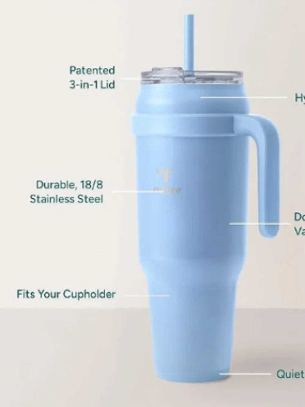 Reduce NEW insulated STAINLESS Cold TUMBLER Blue
